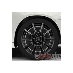 Roues complètes Hiver 16 pouces pour Audi A3 : Jantes Proline CX100 finition noire caches centraux look carbone 7X16 ET48 5X112 et Pneumatiques Starmaxx Icegripper 205/55/16 91H